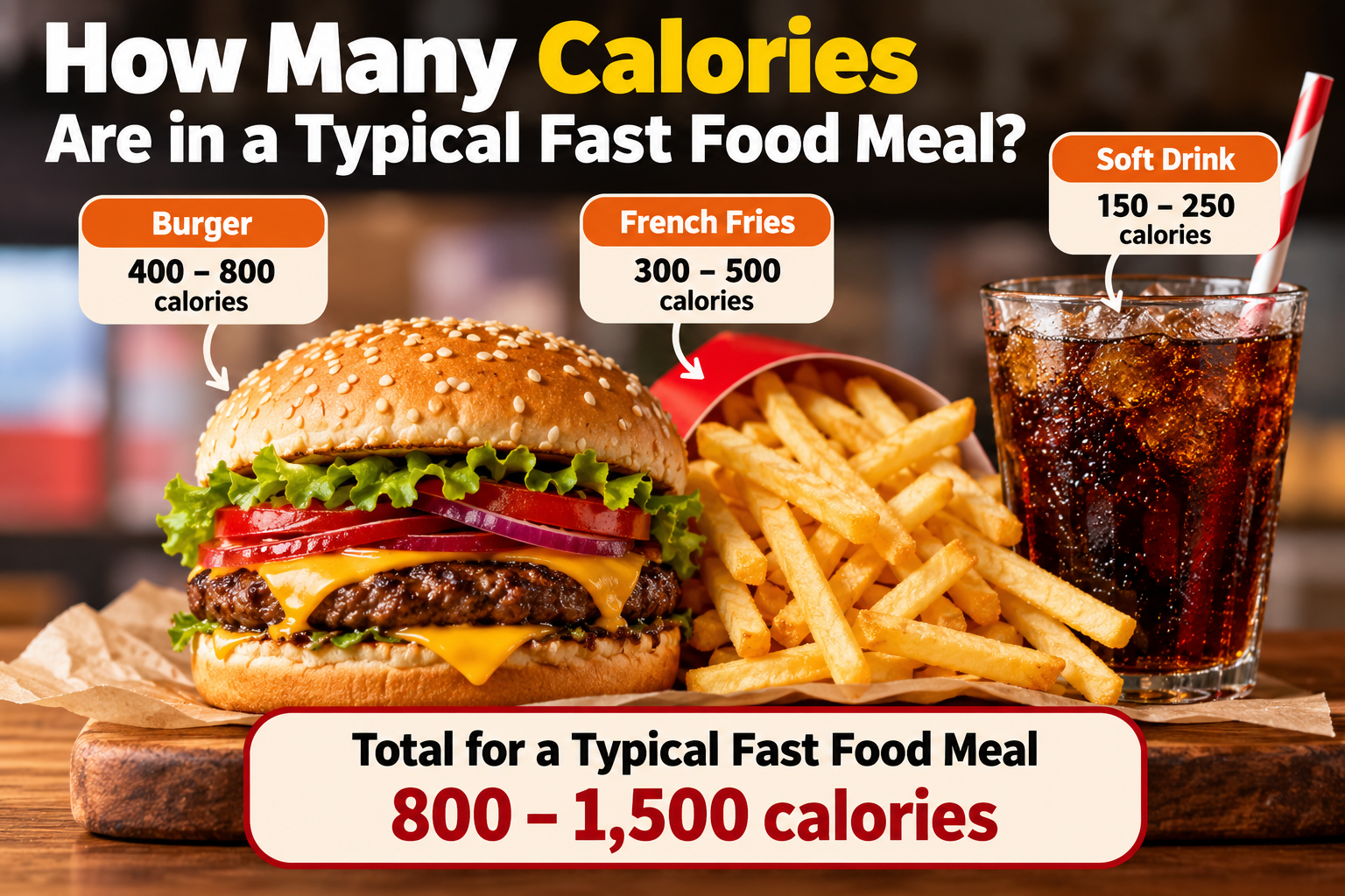 Fast Food Meal Calories Guide: How Much Can One Burger, Fries and Drink Add Up To?